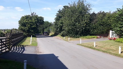 Bassingfield lane, just outside the riding school.